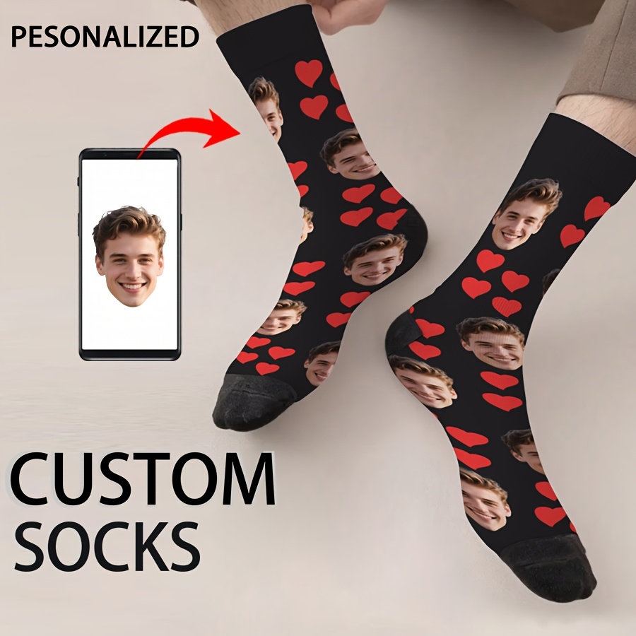 TEMU 1 di Calzini Personalizzati per con Foto Facciale da - Calze a Personalizzate con Design Fotografici Interessanti, Regali per San, Compleanno e