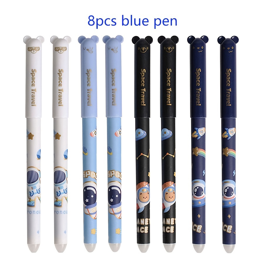 

8 stylos gel effaçables astronaute/lot, de 0,5 mm, encre /, écriture étudiants, papeterie de , lavable - de papeterie de