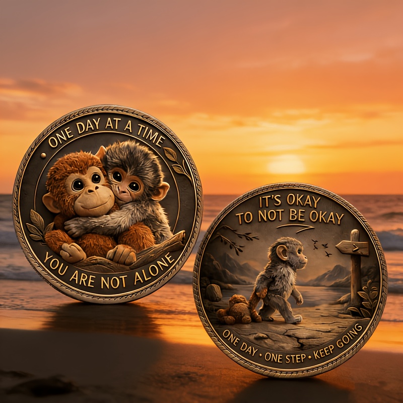 Image of Replica Coin 1pc Monkey-themed Commemorative Coin Suitable For Collectors & Gift-, Monkey Year Birthdays, Chinese Collectible With Monkey, Coin For Display Or Everyday Use, Novelty Gift For &