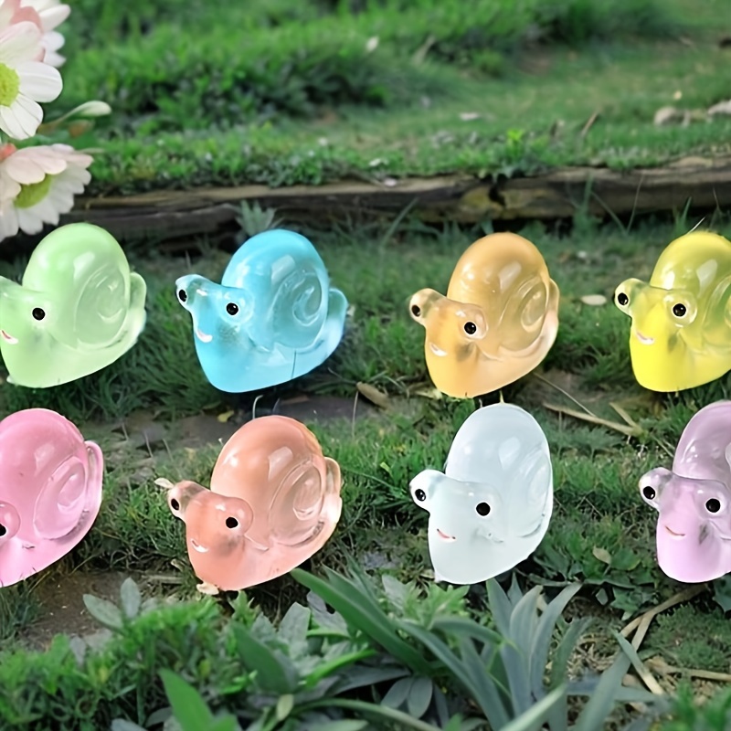 

20pcs Mini Smiling Snail Resin Figurines - Creative Diy Decor For Home, Garden, Dashboard, Party Favors, Christmas, Easter, And More