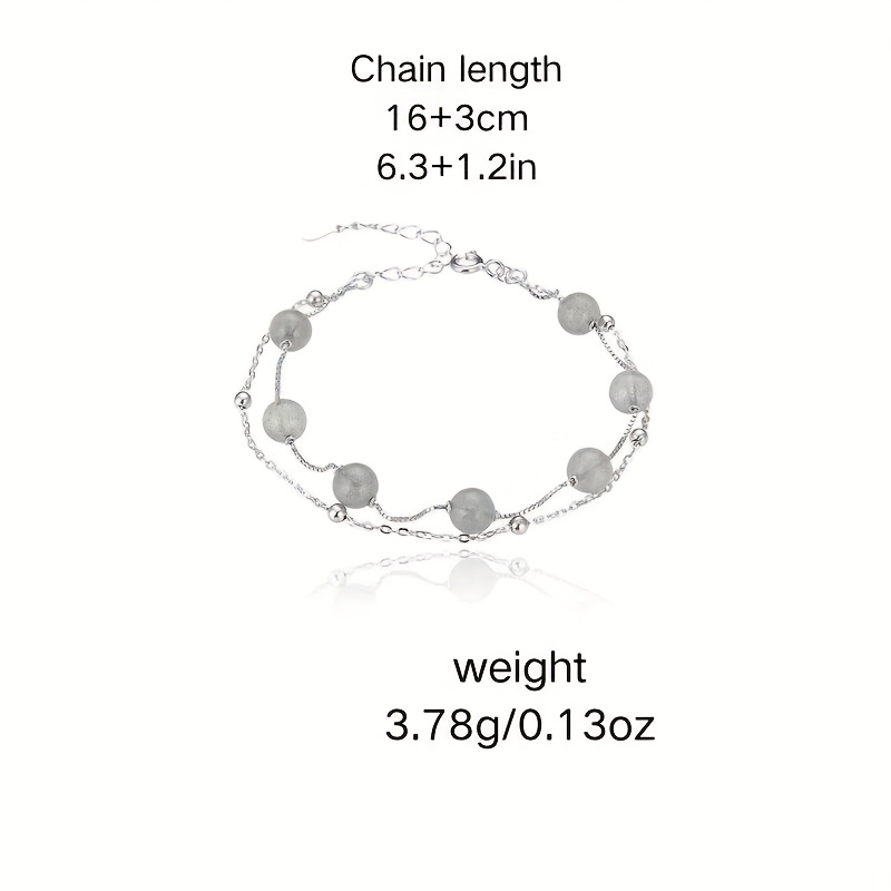 S925 Double Layer Bracelet with Chain - Ideal Gift for Mother's Valentine's Day