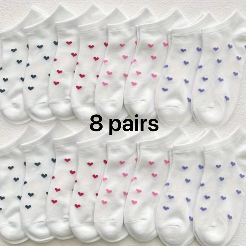 

Women's Socks Are Full Of Heart-shaped Patterns, Short Socks With Heart-shaped Patterns, Breathable And Sweat Absorbing