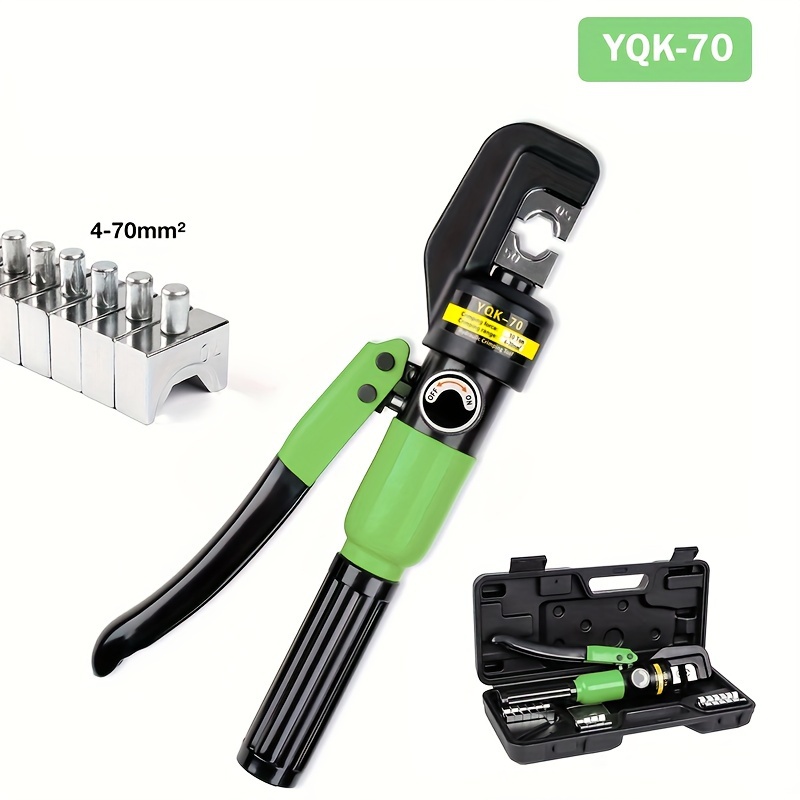 

Yqk-70 Hydraulic Tool Kit, 4/6/8/10/16/25/35/50/70mm² Hex Dies, Set, , Steel , Assembled, Non-, No Battery