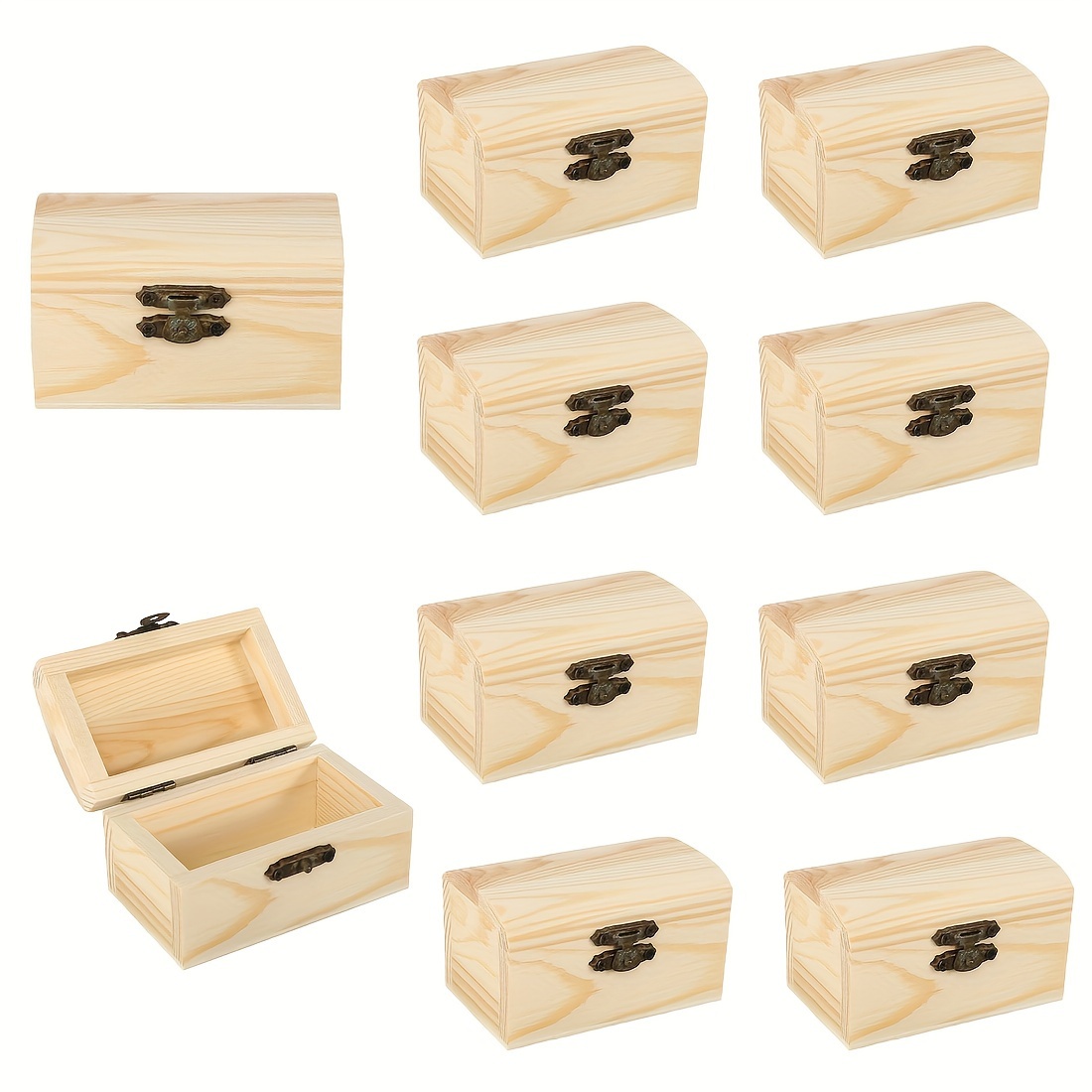 

10pcs Chests - Wooden For , Jewelry & Watches - For Favors & Diy Birthday Decorations