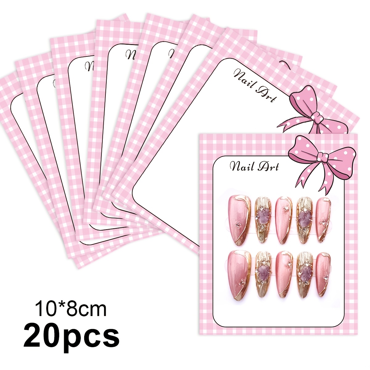 press on nail display card sold on Temu United States