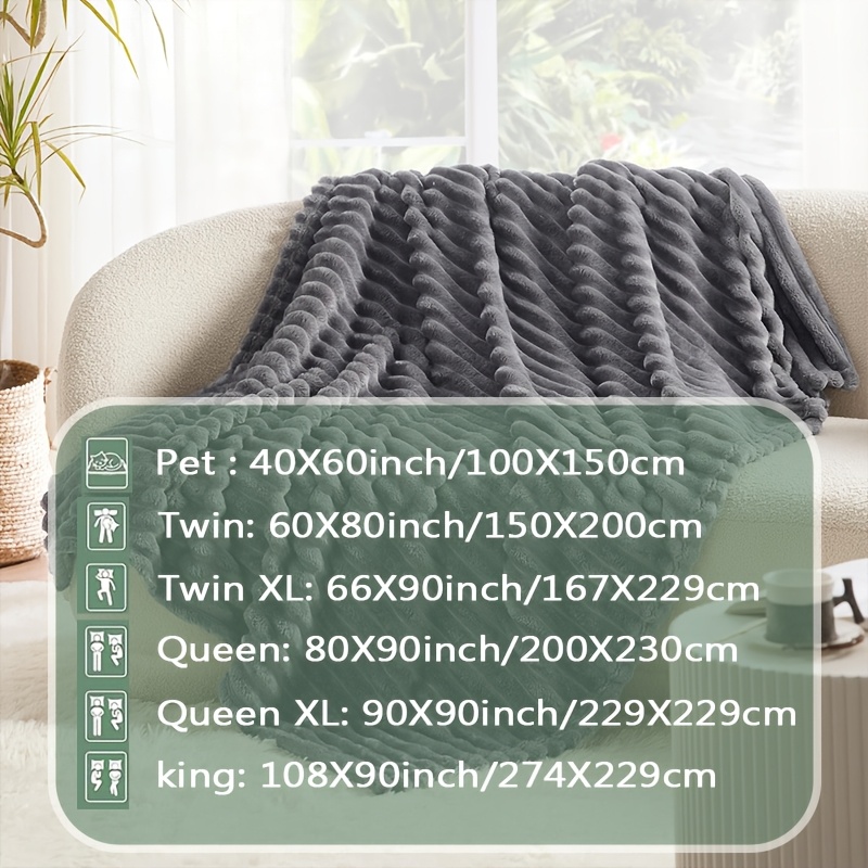 Striped Luxury Bed Blanket, Soft and Comfortable