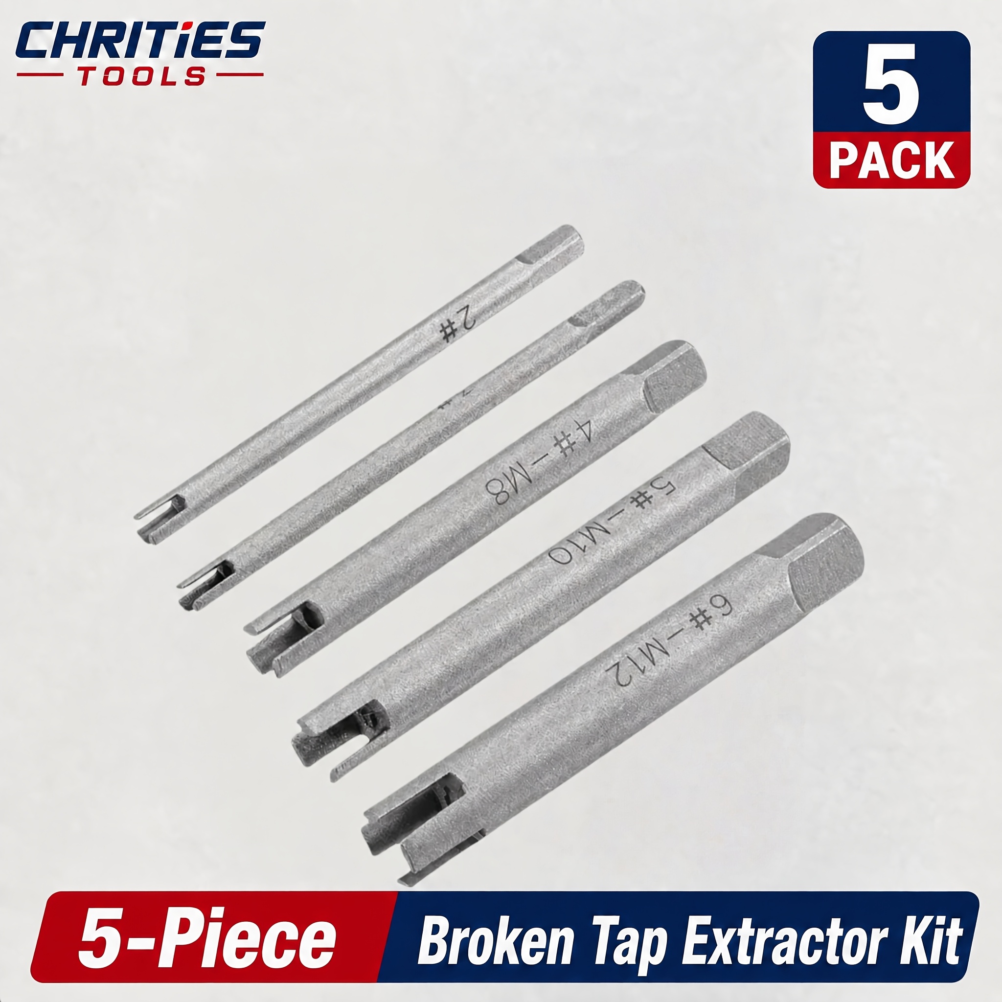 Chrities Tools: A Set Of 5 Tools For Extracting Damaged M5-m12 Screw Taps, Removing Damaged , Thread Extractor Tools, And Broken Tap Extractors