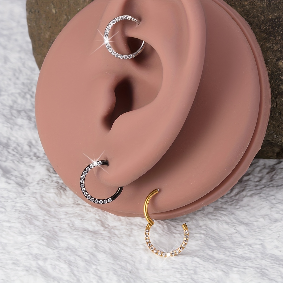 stück 16g chirurgenstahl zirkonia septum piercing clicker Temu