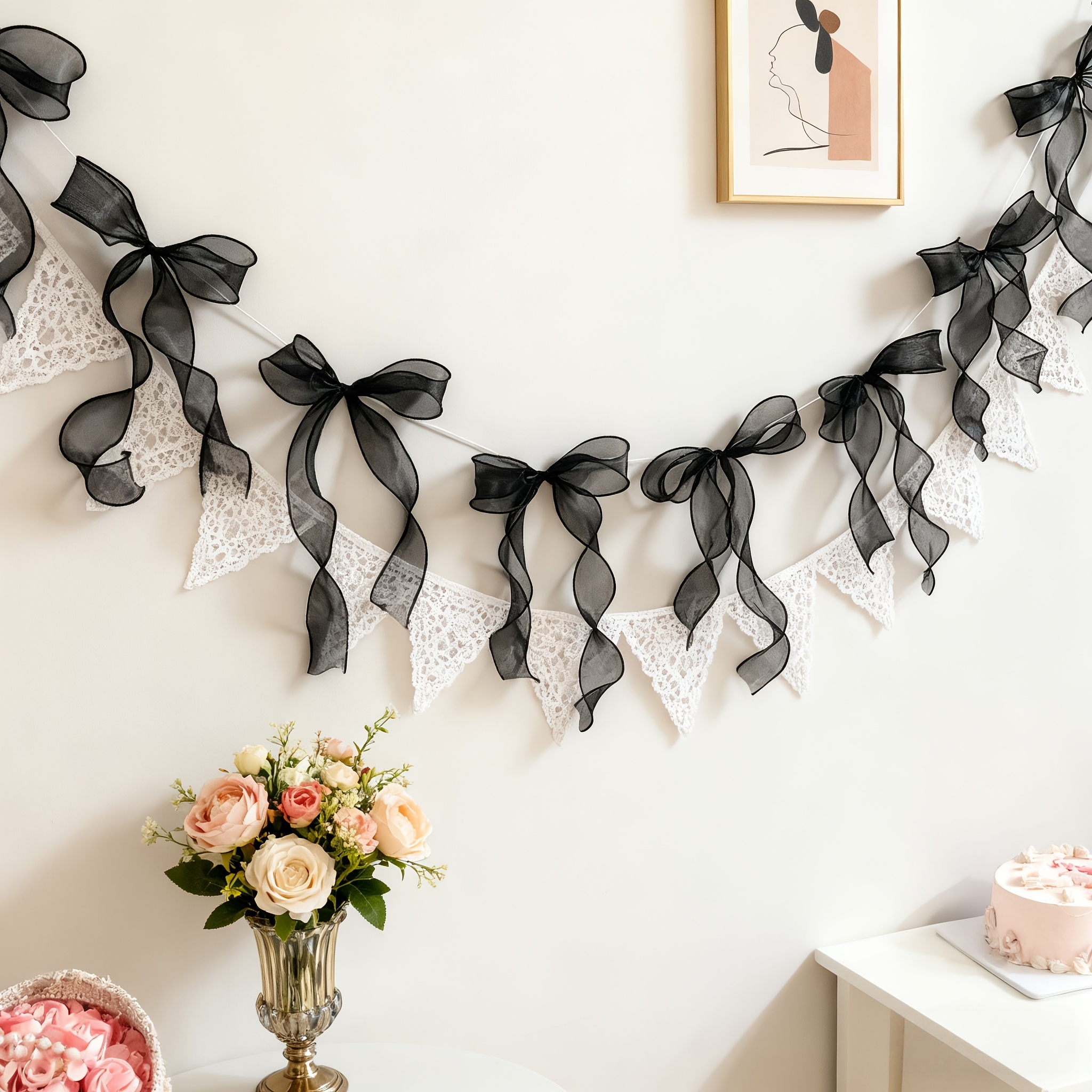 New 10pcs Bow Pattern Decoration For Birthday Party, Valentine's Day Wedding Party Background Decoration And Setup&halloween,school Christmas