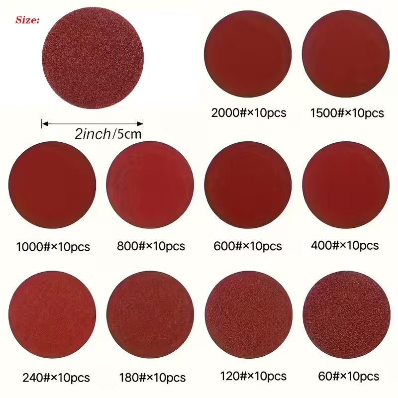 50/80/150pcs 5.08cm Sandpaper Sheet Set - 60-2000 Grit, Durable... product image 5