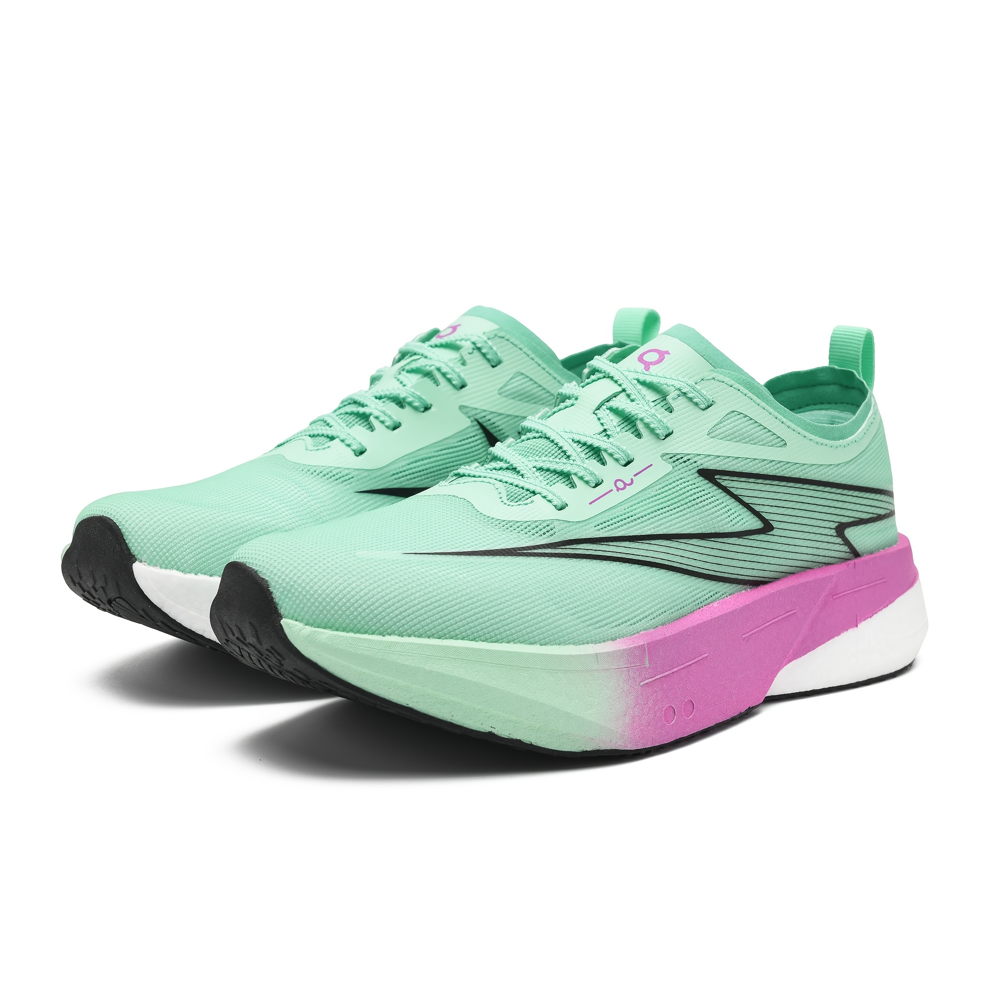 New Men'S Professional Carbon Plate Running Shoes, Breathable Toe Design, All-Season Performance Sneakers for Gym, Jogging, Everyday Wear – Geometric Style, Low Top, Lace-Up, Stable Fit, Ideal for Training, Hiking, Outdoor Activities
