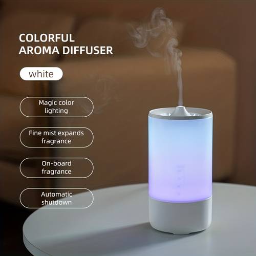 difusor de aceites esenciales y humidificador, funcionamiento silencioso con indicador de nivel de agua , luces mágicas de , interfaz usb, protección de apagado automático, ideal para oficinas/dormitorios/residencias/rv