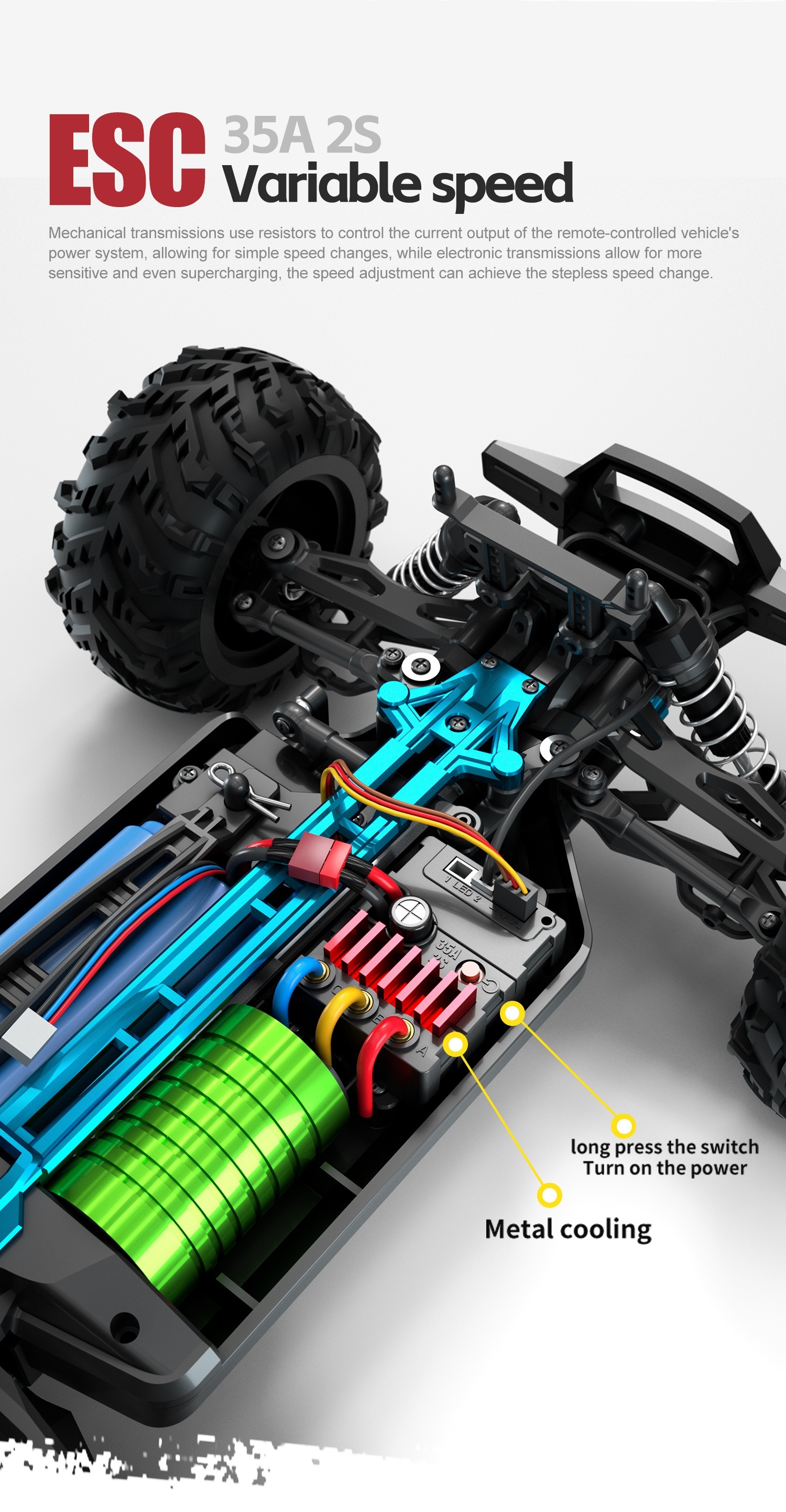 1:16 Scale 70Km/h Super High Speed RC 4WD Off-road Vehicle RC Climbing Car Brushless Motor Youth Over 14 Years Old Children And Adult Racing Toys, Most Ideal Gift