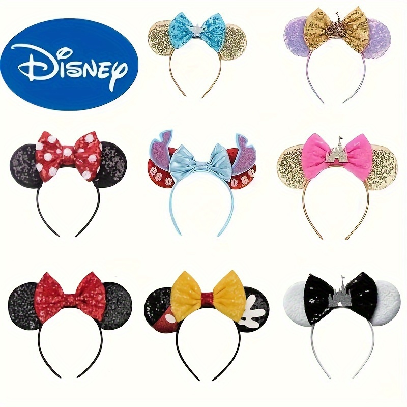 

1pc Character Ears Decorative Head Band Glitter Sequin Bowknot Hair Hoop For Women