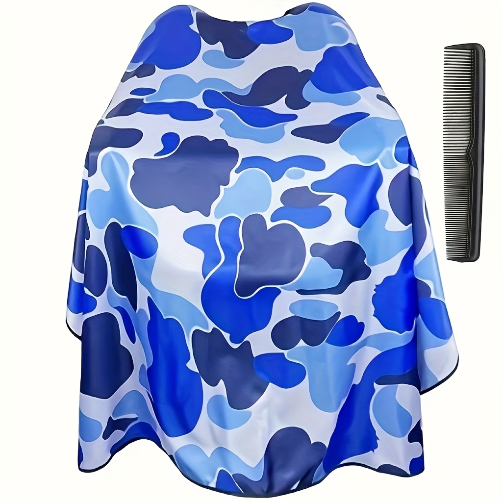 Image of A 63-inch To 55-inch Camouflage Pattern Haircut Ab 2pcs Set (1pc Of Cab + 1 Comb), Ab For Hair Salon, Smooth, Breathable, Non-drilling, Durable And Easy To Clean