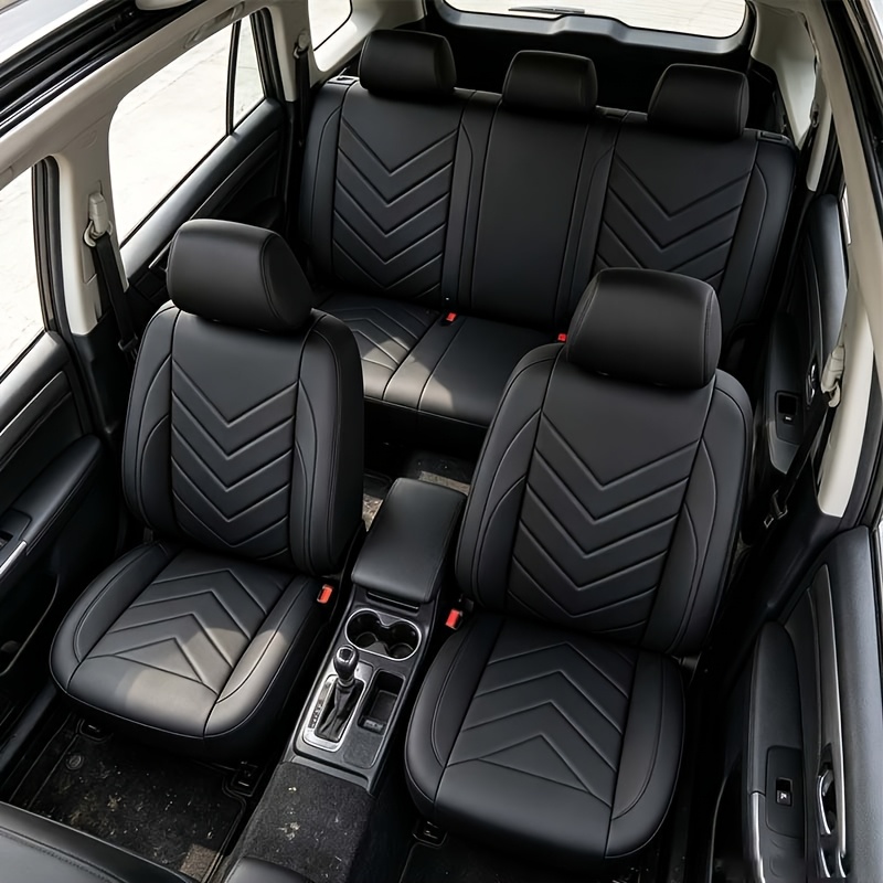 TEMU Seat Cover Set, Universal Pu Pu Leather Five-seat Car Seat Covers, , Suitable For Front And Rear Separate Seats, Car Interior Accessories, Men's