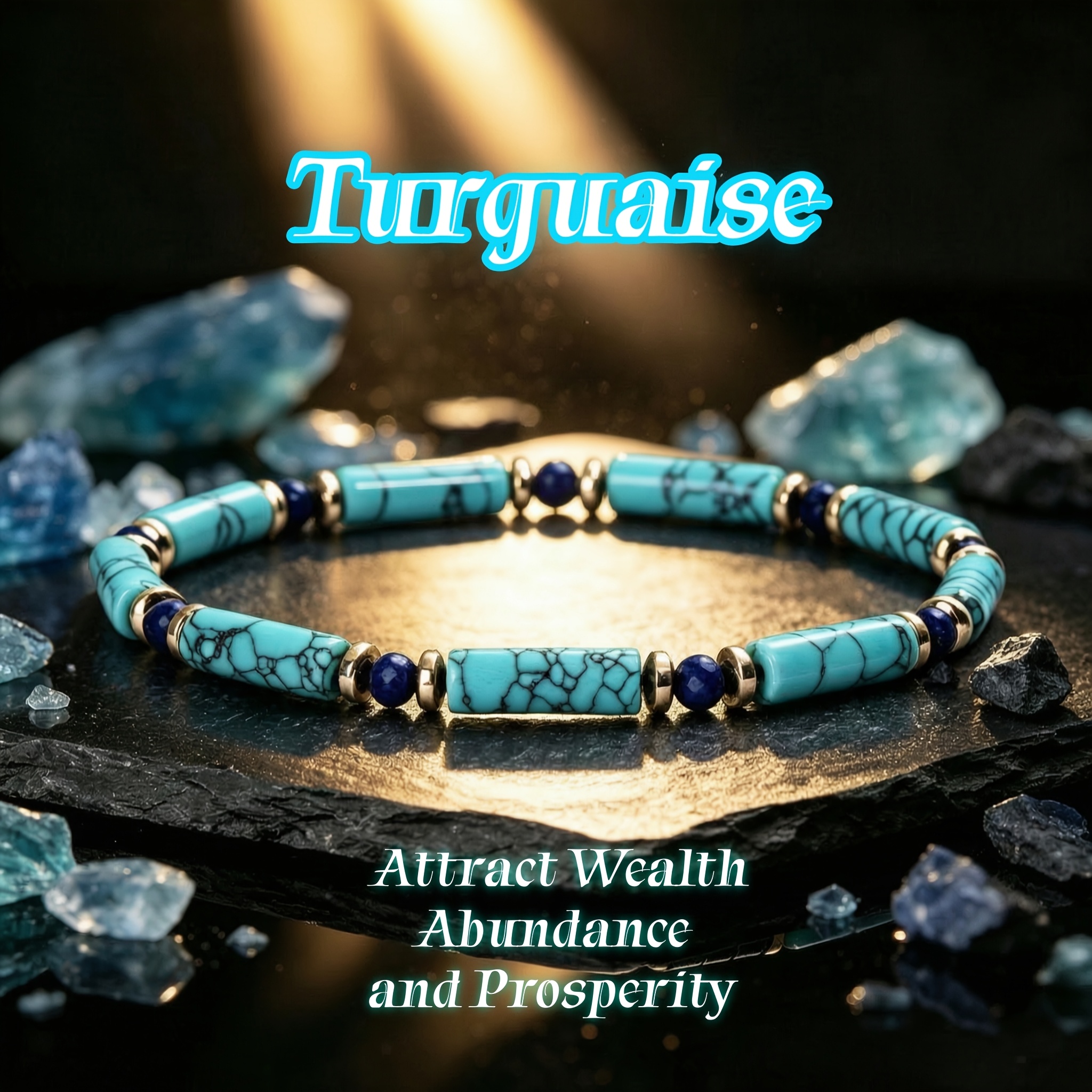 TEMU Bracciale con perline di turchese naturale e crisoprasio, della , , bracciale di significato, stile boh矇mien, , donna, accessorio , regalo di
