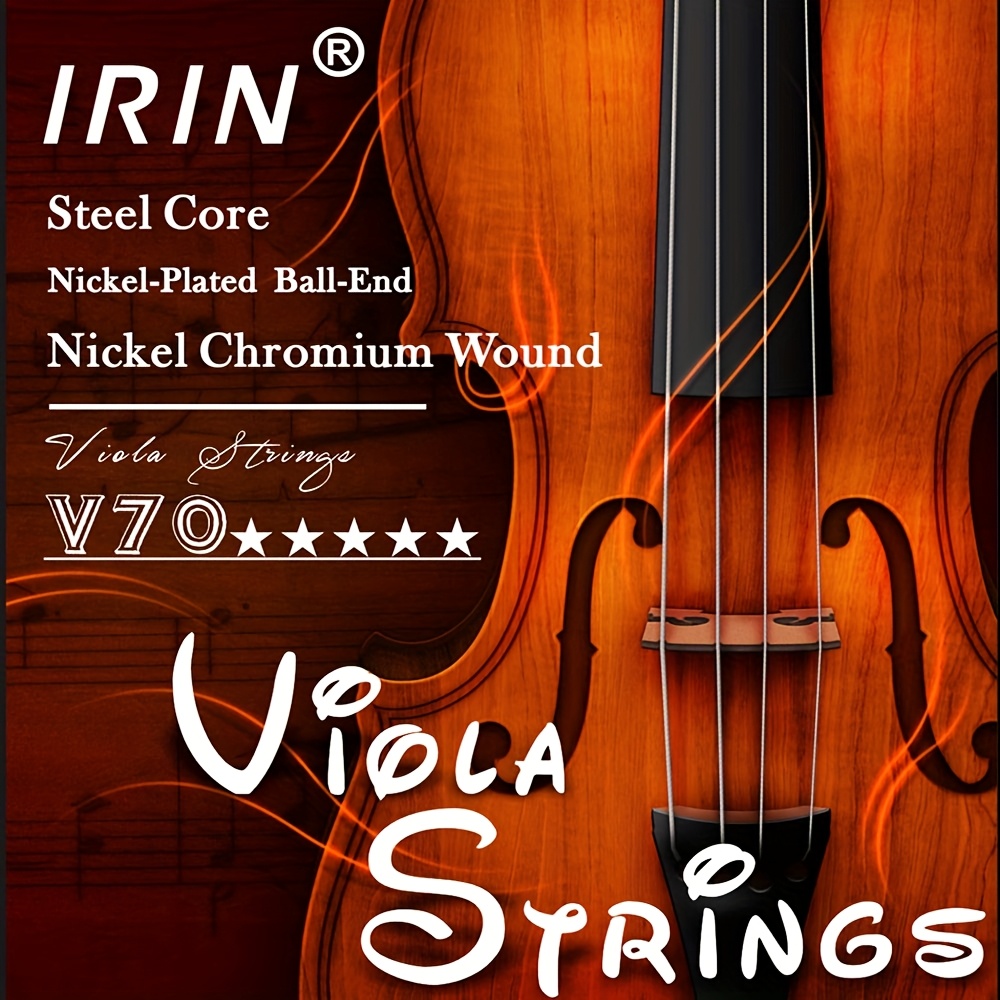 TEMU Irin Viola Strings, Nickel-chrome Wound, Viola String Set Accessories, Stable Tension, Resistant To Intonation Drift, High Carbon , Strong And