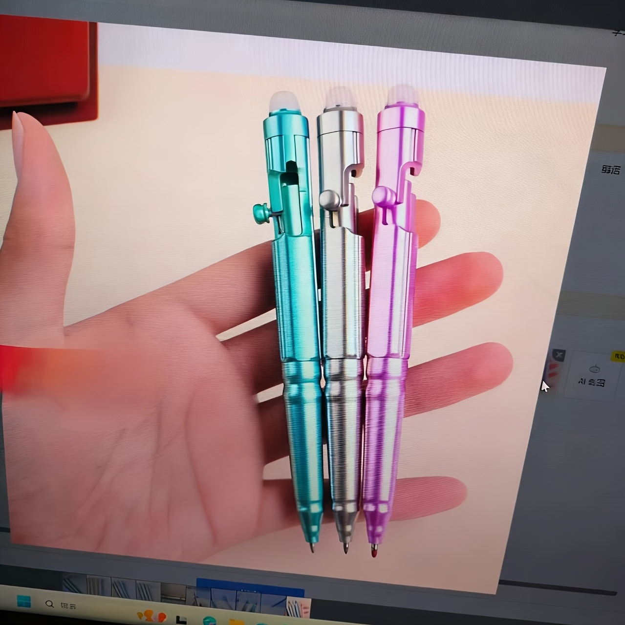 3 Random Erasable Ballpoint Pens, Moyi Blue 0.5mm Ballpoint Pen, School Stationery