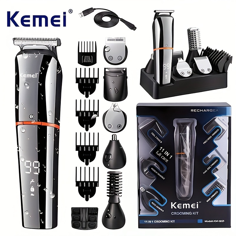 

Kemei Km-5898 11 In 1 Grooming Kit For Mens Washable And Rechargeable Hair Trimmer