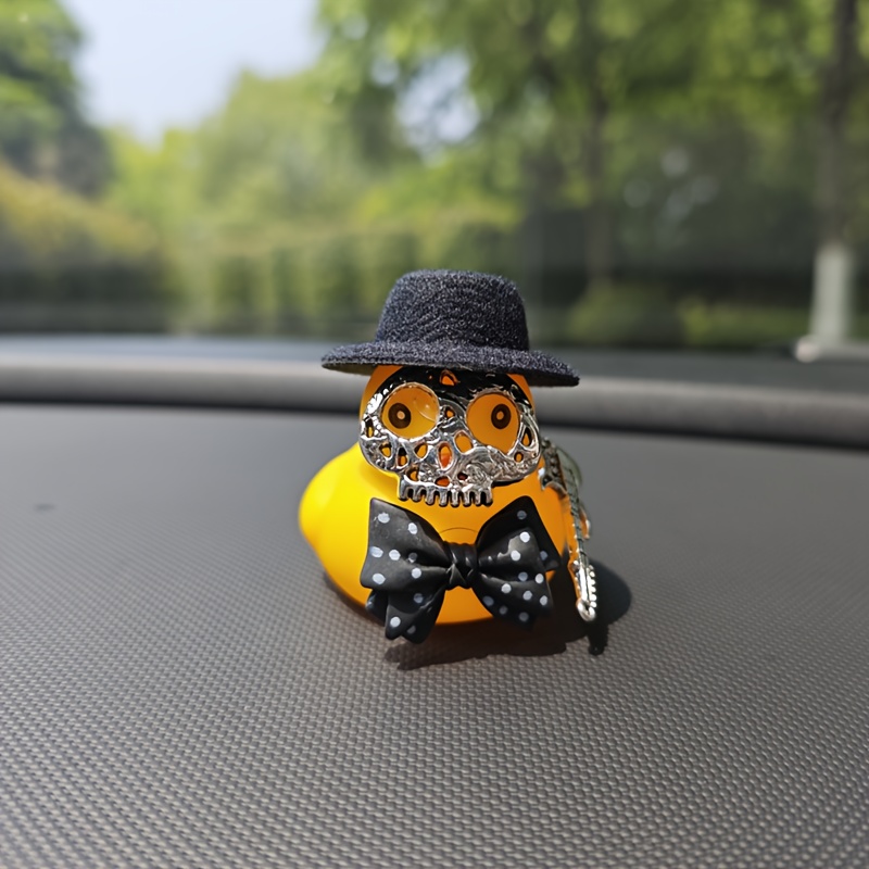 

Guitarist Duck Car Decor - Rubber Rear View Mirror Charm For Vehicle Interior Accessories