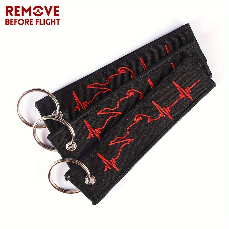 

3pcs Fashion Biker Heartbeat Keychains For Motorcycles And Cars Key