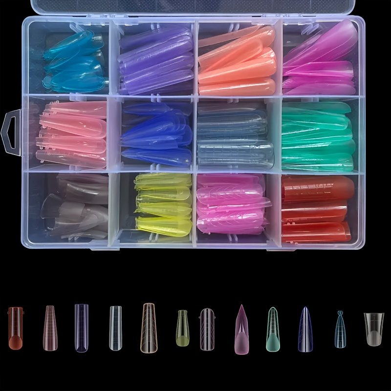 TEMU 288 Pezzi Set di Strumenti per Nail Art con Punte Colorate per Estensione delle Unghie, Senza Bisogno di Carta