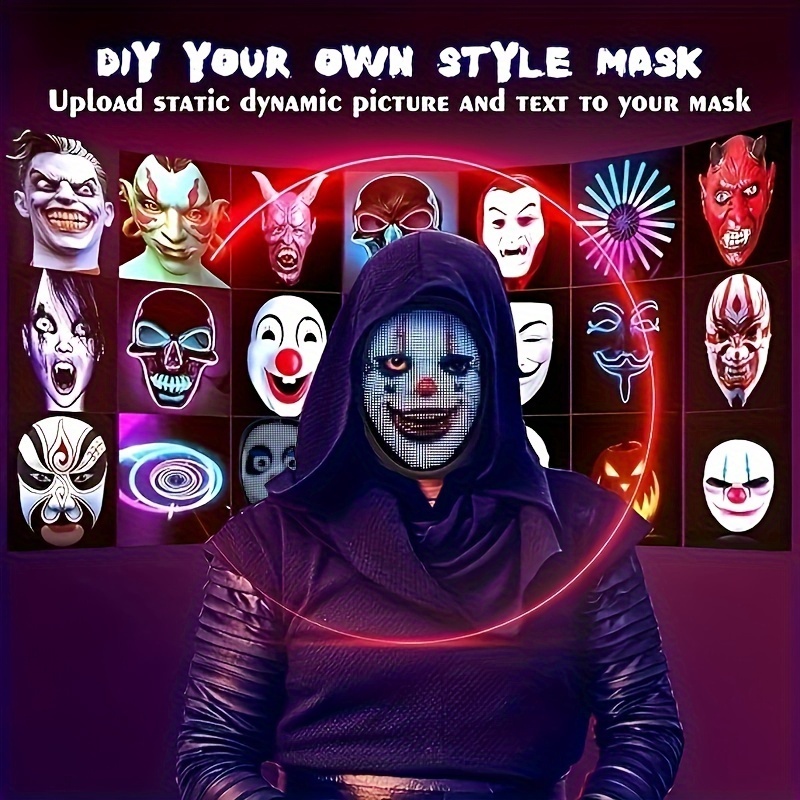 Cool Trendy Funny Led Mask Dj Mask Wireless App Control Gesture Sensing Diy  Image Mask Halloween Bar Club Rave Party Supplies - Toys & Games - Temu  United Kingdom