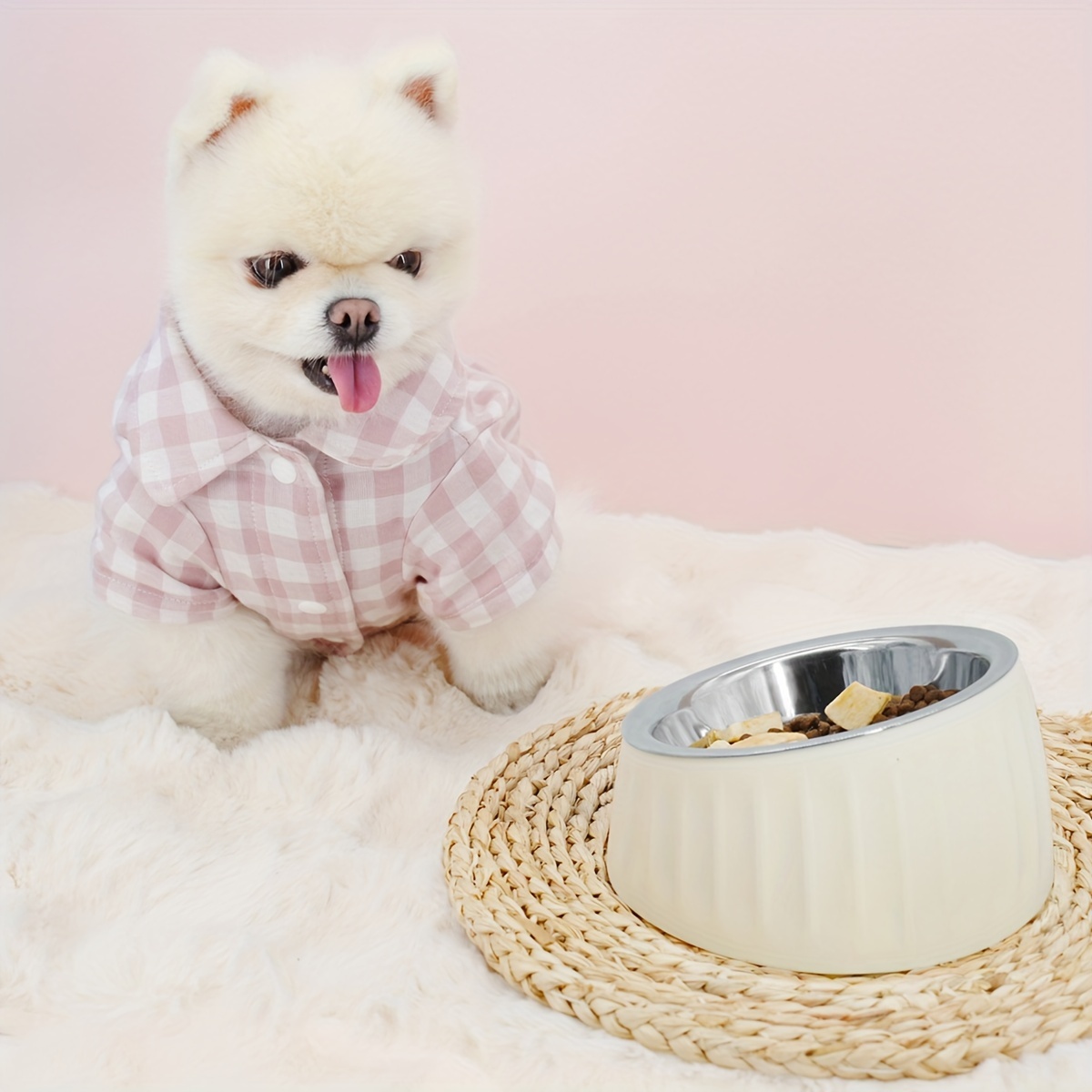 colorful fashion neck protection pet bowl stainless steel large capacity dog bowl with non slip bottom for feeding and watering Product details 4