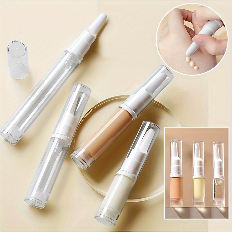 

2pcs Liquid Foundation Travel Bottle Mini Cosmetic Foundation Sample Repackaging Tools Airless Pump Bottle Portable 10ml