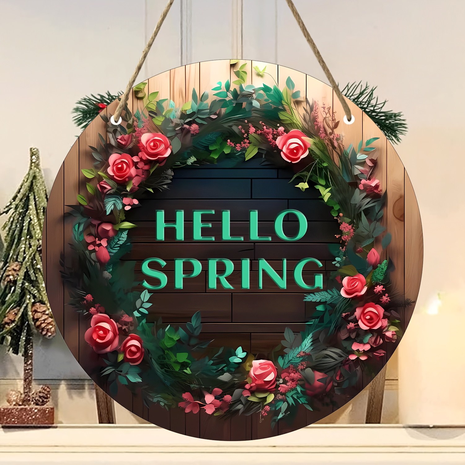 1pc décoration de porte de printemps fleur panneau de - Temu France