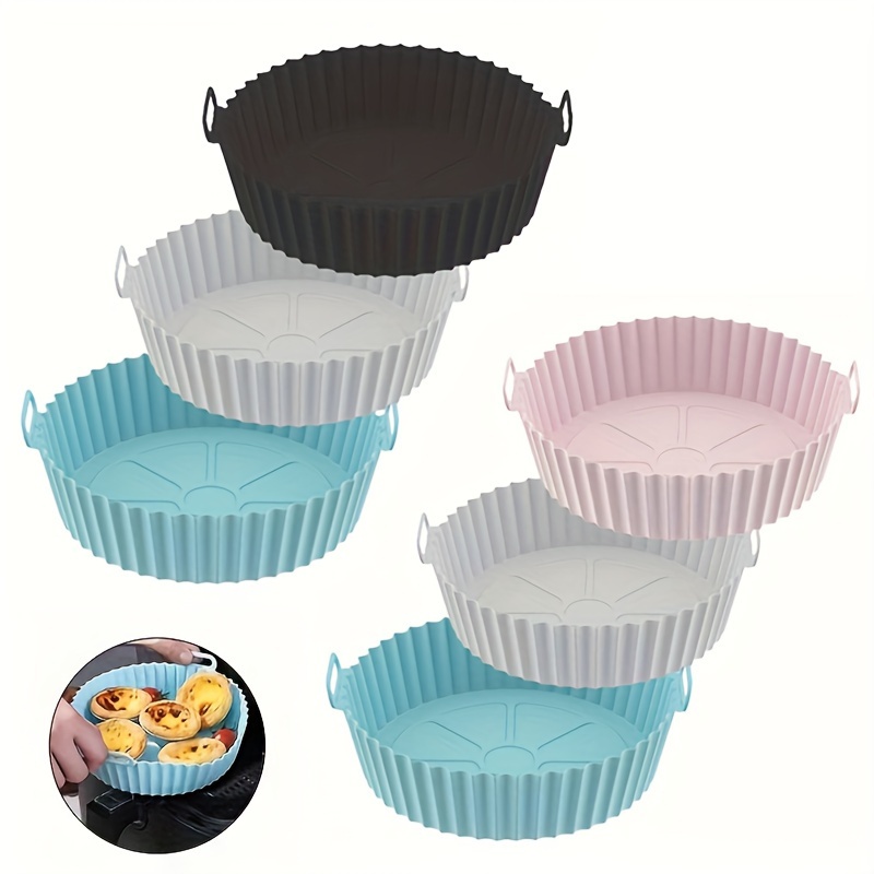 

Air Fryer Silicone Pot, Air Fryer Silicone Basket Bowl, Silicone Baking Tray Pots For 3 To 5 Qt For Air Fryer Oven Reusable Baking Tray Oven Accessories, Christmas