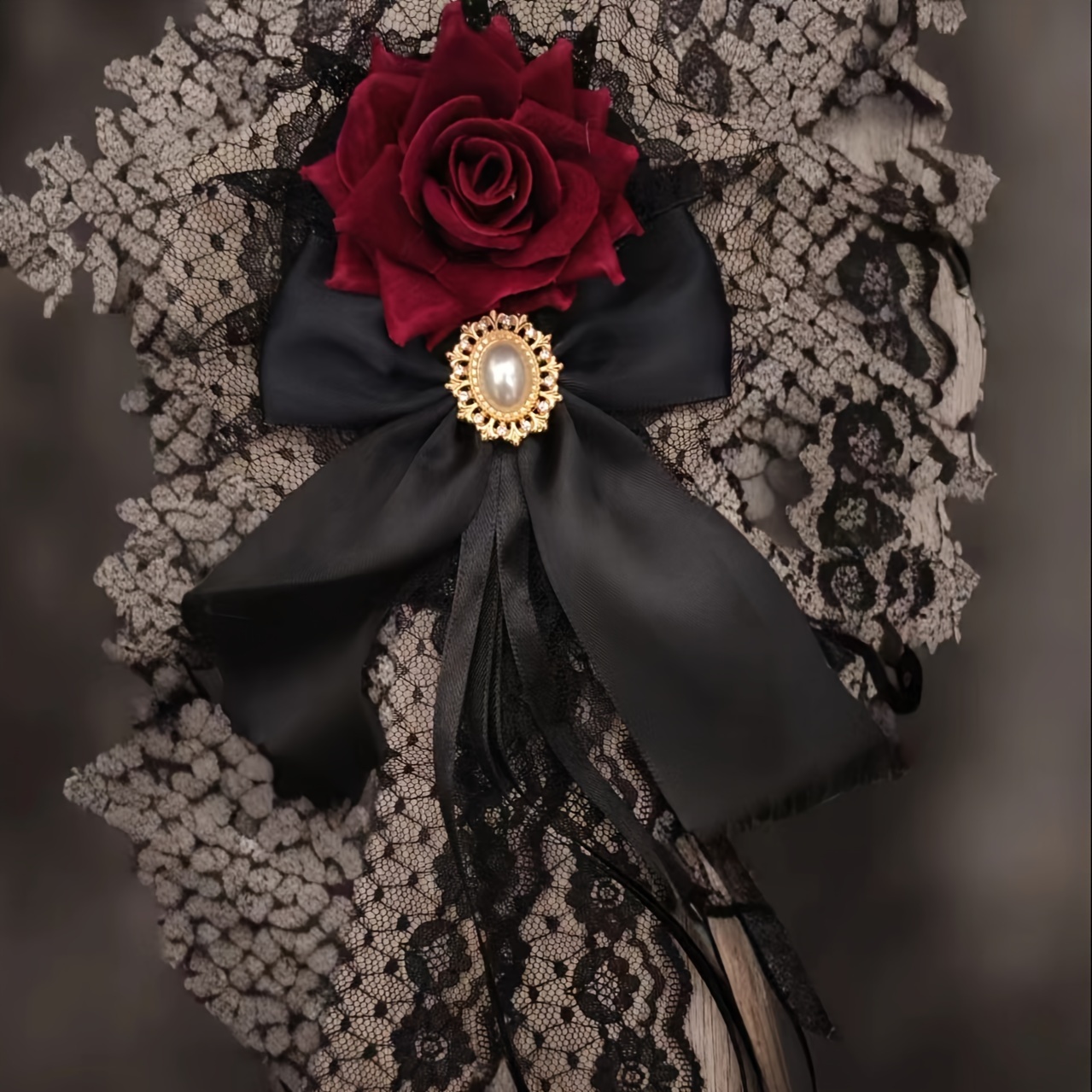 TEMU 1pc Gothic Rose Hair Clip, Elegant And Accessory For Women Decoration