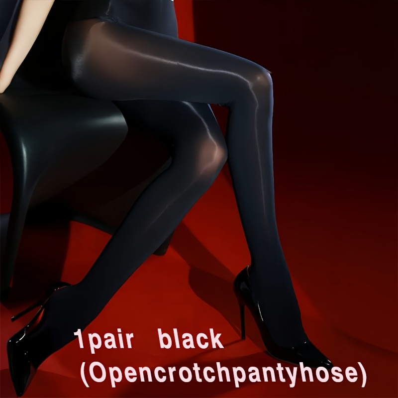 Image of 1 Pair Of Oil Pantyhose. Fabric Can Cover Uneven Light Beige On The Legs, With The Added Moisturizing Texture Of , Anti-snag, Sexy, Ultra-thin, . When With Skirts Or Shorts