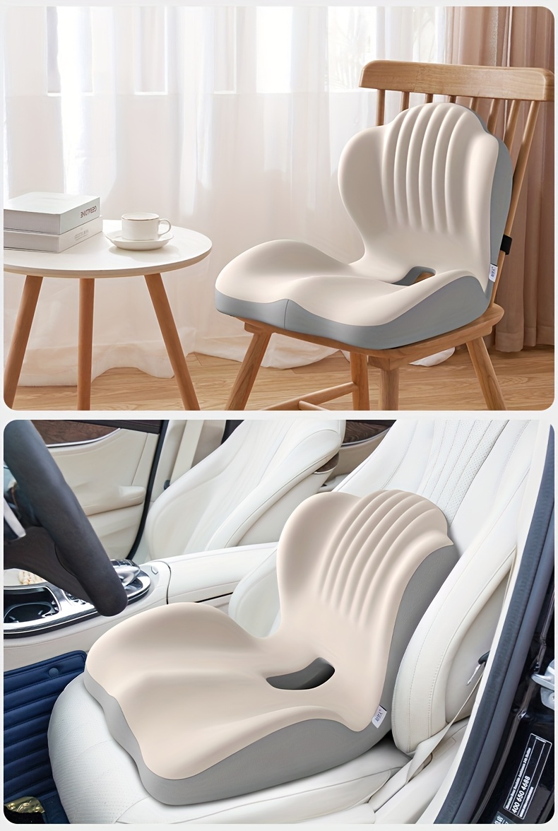 Memory Foam Integrated Seat Cushion, Ergonomically Designed, Raised Back, Hollow And Breathable, Office Chair Cushion, Buttock Cushion, Suitable For A Variety Of Scenarios.