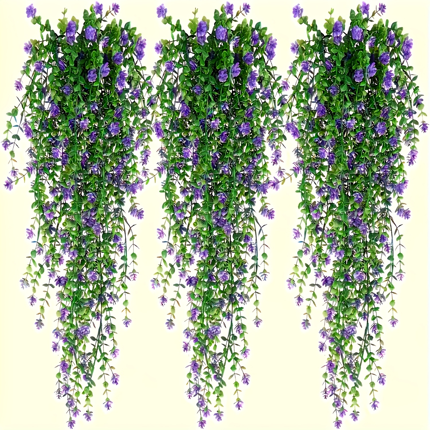 item picture 3pcs, Vine Plants, Artificial Ferns, Large Artificial Hanging Plants, Wall Plants, Artificial Hanging Plants, Outdoor Fake Hanging Plants, Greening Vines