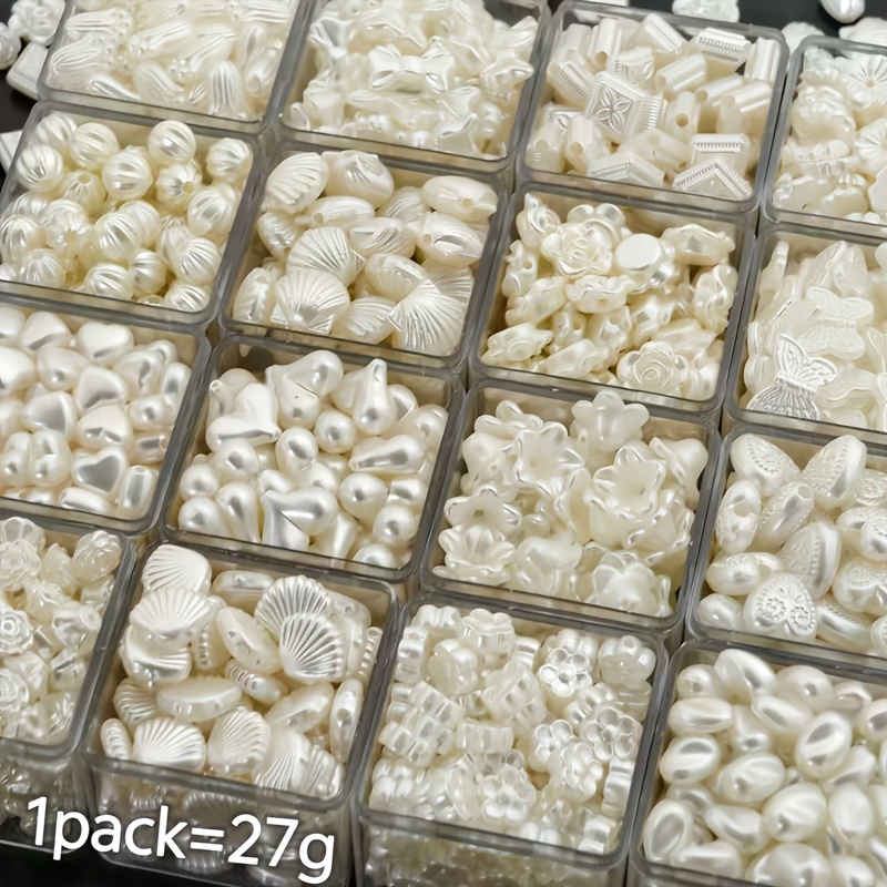 TEMU 27g Assorted Style 8-20mm Star, Shell, Acrylic Spacer Beads, Accessories, Loose Beads - Suitable For Christmas Friendship Bracelets, Necklaces,
