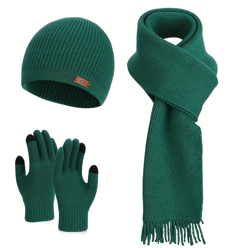 3pcs And 2pcs Winter Warm Hat And Scarf Set, European And American Versatile And Fashionable Hat, Cold-proof Ear-protecting Headgear, Woolen Hat For
