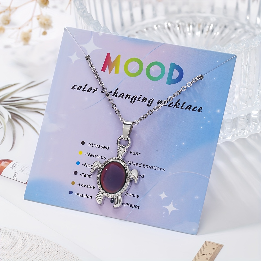 Image of Adorable Mood-changing Necklace With Stainless Steel Adjustable Chain And Alloy Pendant, Suitable For Casual Attire And Birthday Gifts