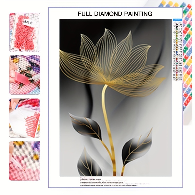 

1pc 5D Bricolage Diamant Peinture Pour Adultes Et Débutants Sans Cadre Fleur Diamant Peinture Pour Salon Chambre Décoration 30*40cm