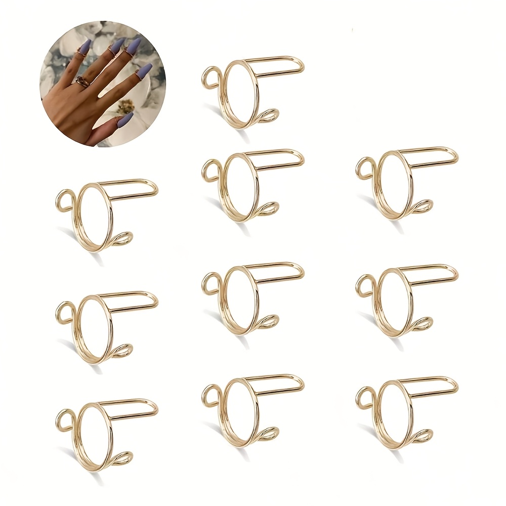 2pcs Adjustable Open-End Finger Rings for Women, Party Accessories