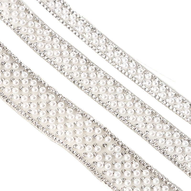 

1 Yard And Ribbon Trim, Self-adhesive Glass Diamonds, Diy Wedding Decor, Supplies, Valentine's Day Gift