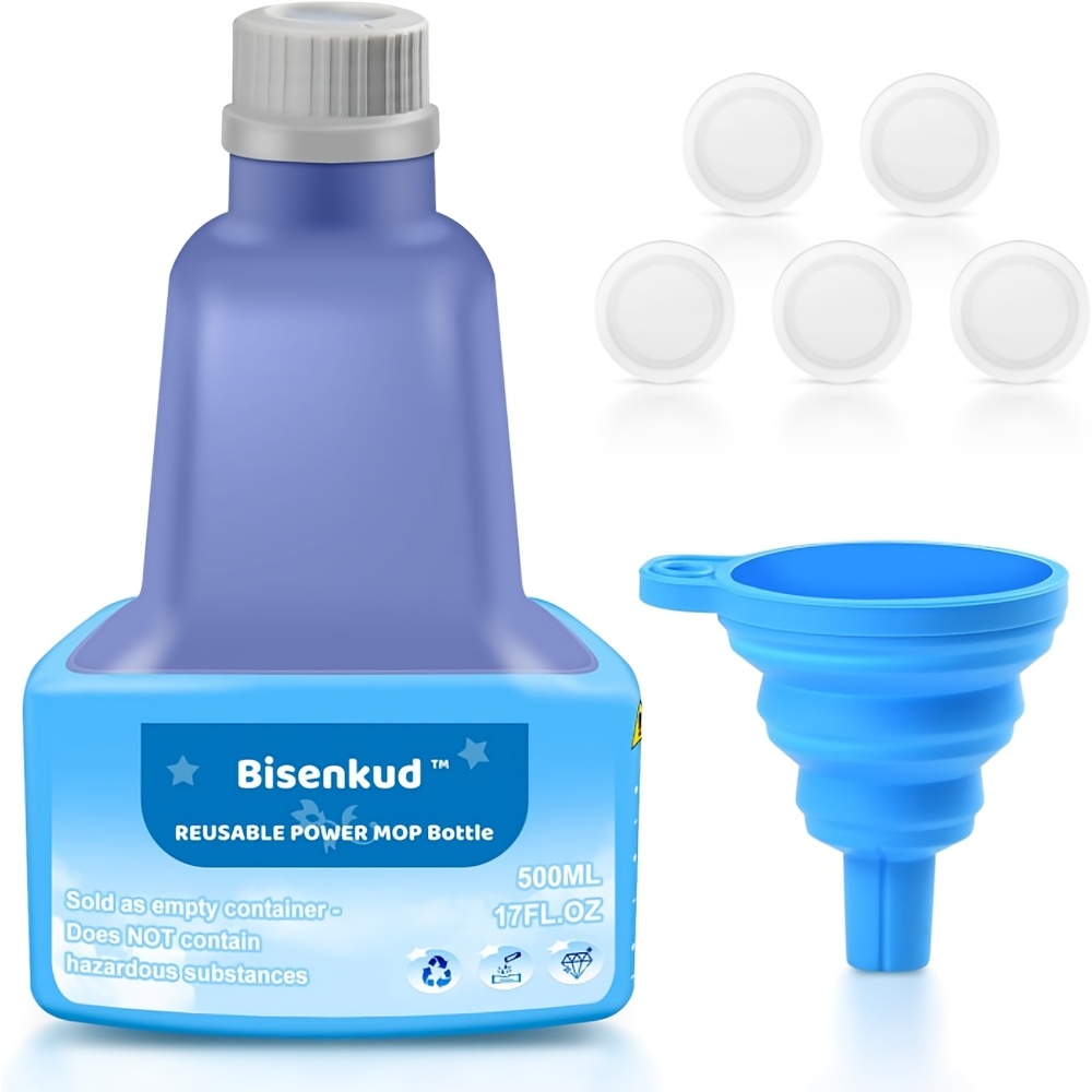 Image of Reusable Refill Bottle For Wetjet Spray Mop, 500ml Refill Bottle, Including 1 Bottle, 1 Funnel, 5 Seals (does Not Contain Detergents)