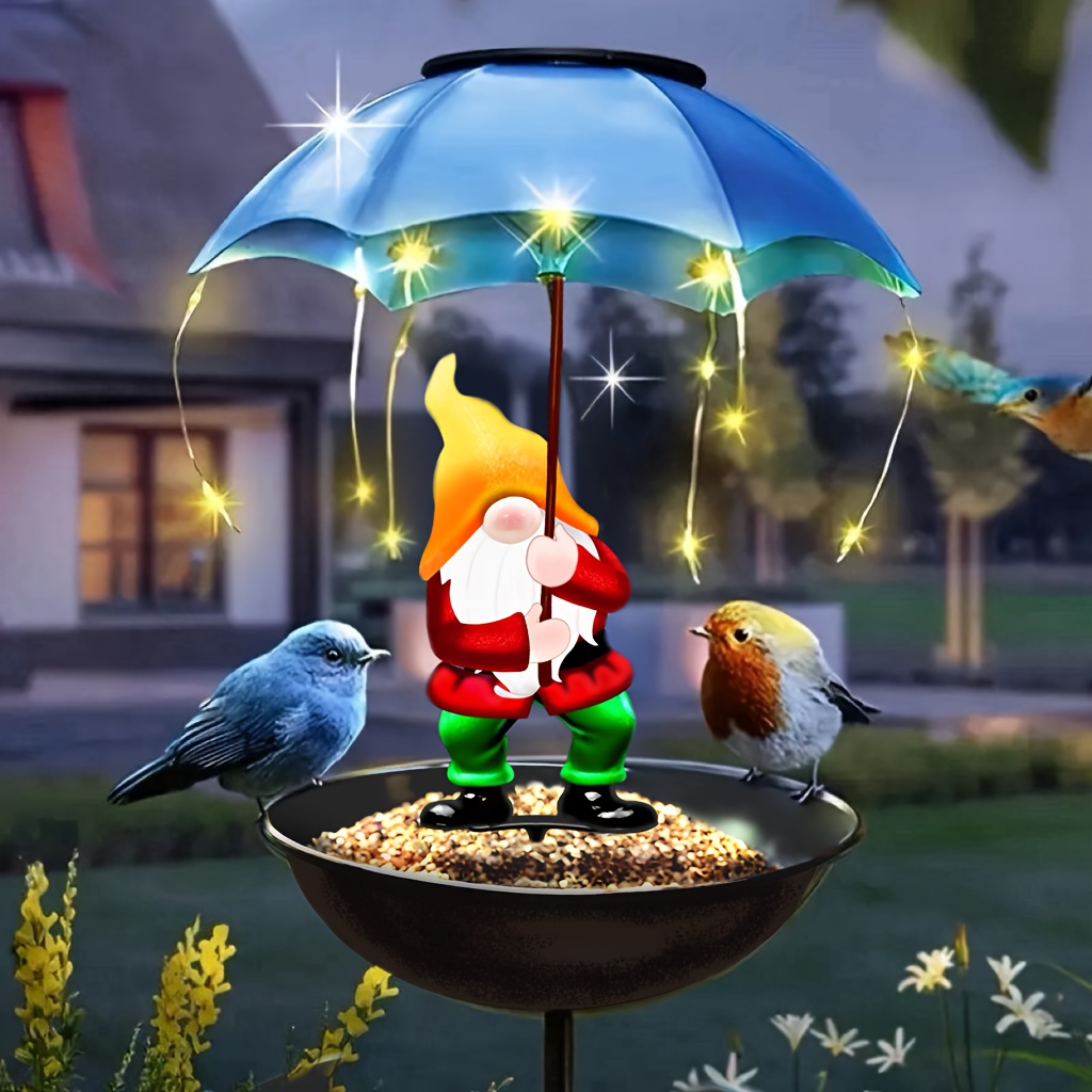 TEMU Solar Garden Decorative Lights, Goblin Bird Feeders, Cute Dwarf Umbrellas, String Lights With Shapes, Very Beautiful String Lights Suitable