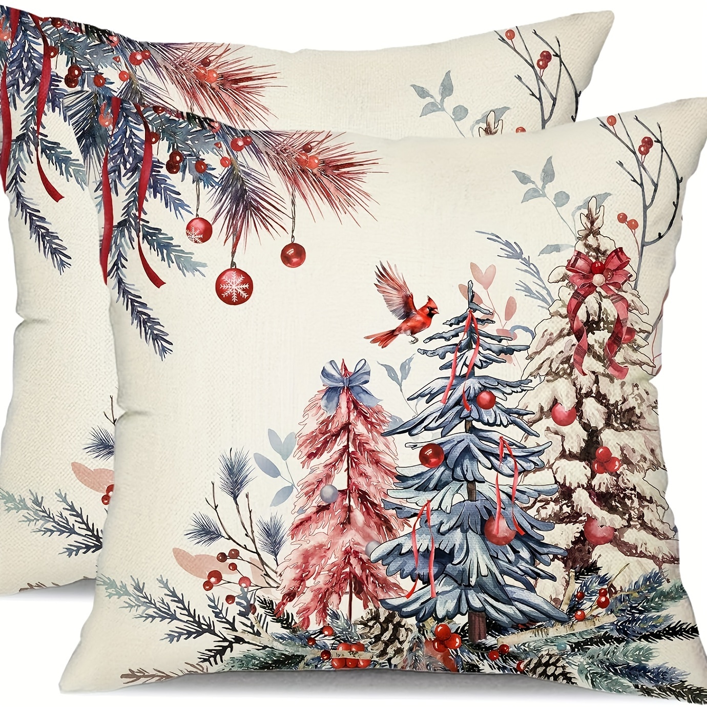 

2pcs, Christmas Pillow Covers Christmas Tree Decorative Throw Pillows Winter Christmas Decor For Home Couch Only Pillowcases 16x16/18x18/20x20