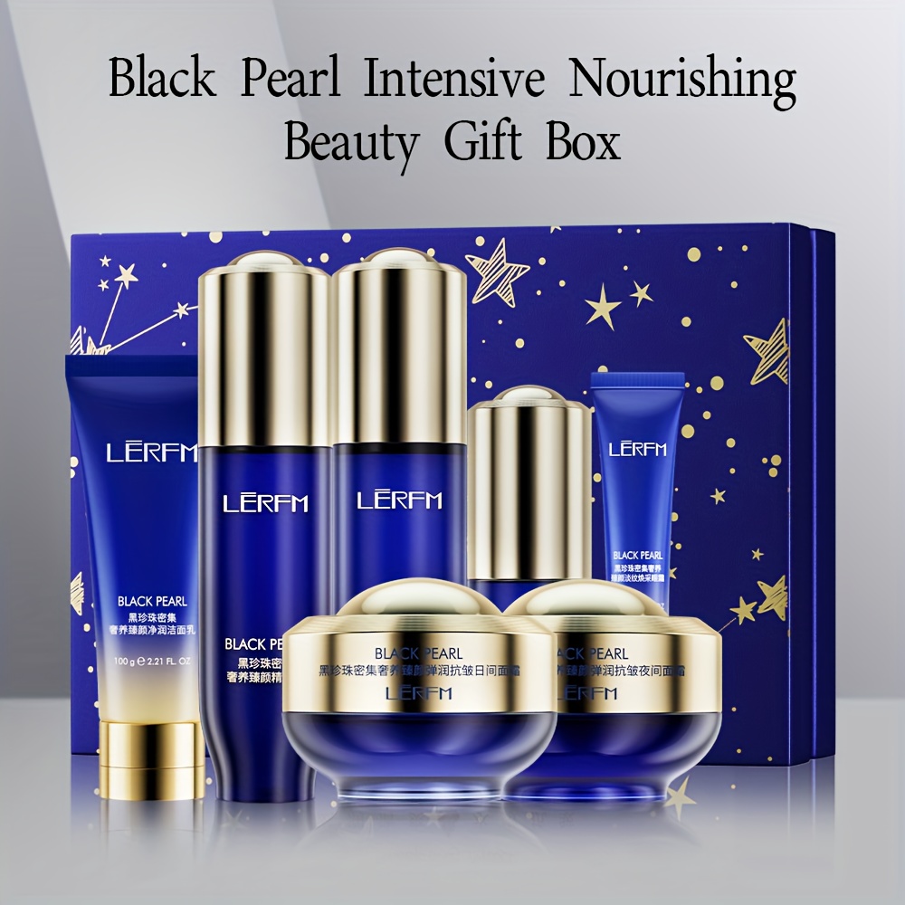 luxury skincare set containing hydrolyzed pearl ingredients brightens smoothes and radiates   moisturizes suitable for parties holiday gifts halloween solutions christmas gift boxes details 0