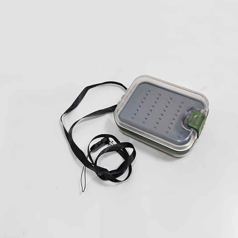 TEMU Boîte de rangement pour pêche à et leurres avec lanière - Crochet double face pour micro-leurres, hameçons à mouche, petits appâts - Compacte