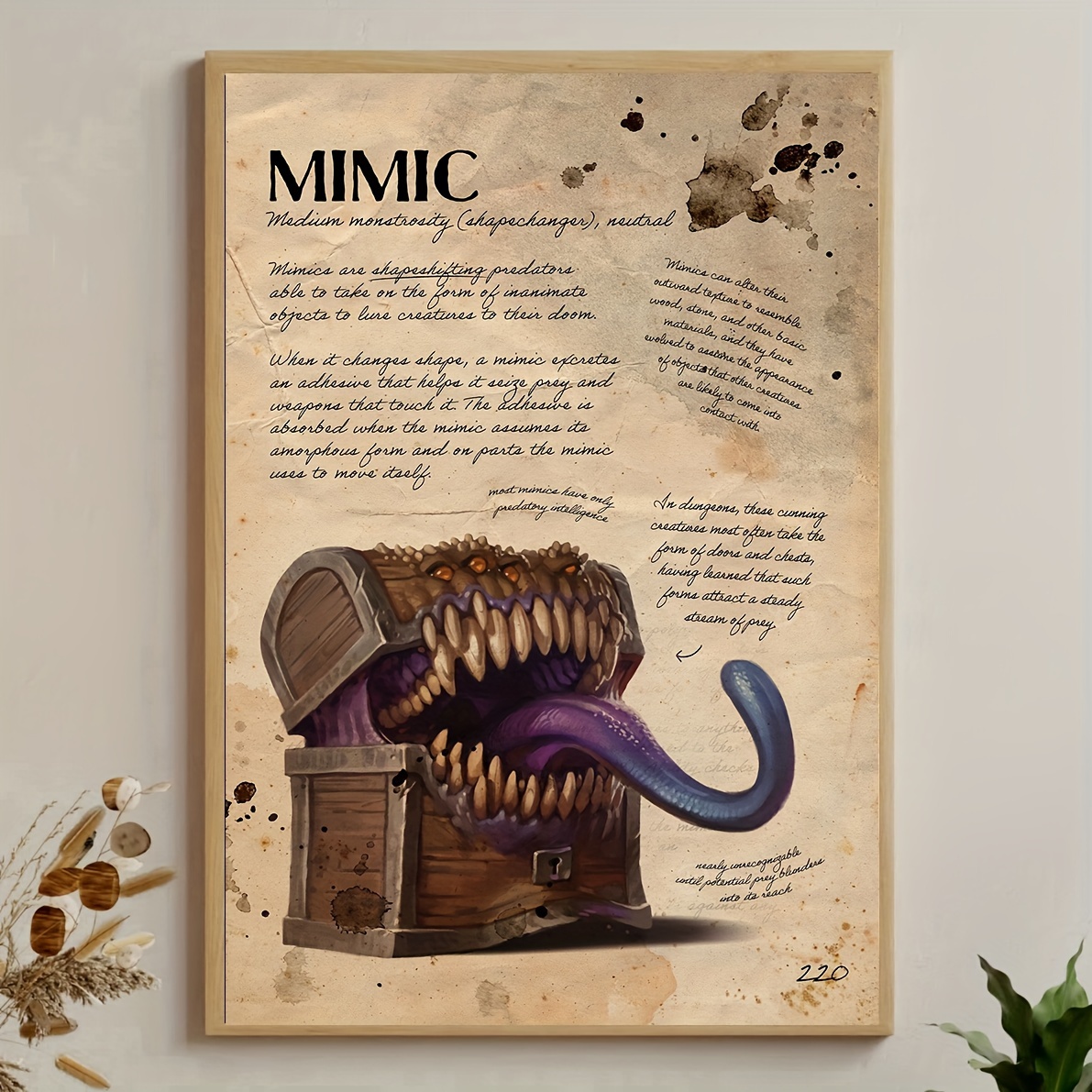 

1pc Unframed Canvas Poster, 80's D&d Monster Painting, Canvas Wall Art, Artwork Wall Painting For Gift, Bedroom, Office, Living Room, Cafe, Bar, Wall Decor, Home And Dormitory Decoration