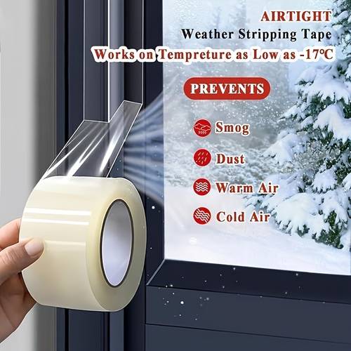 transparent window weather sealing tape stripping window seal tape stops draft through windows ac unit insulation tape for air conditioner random color