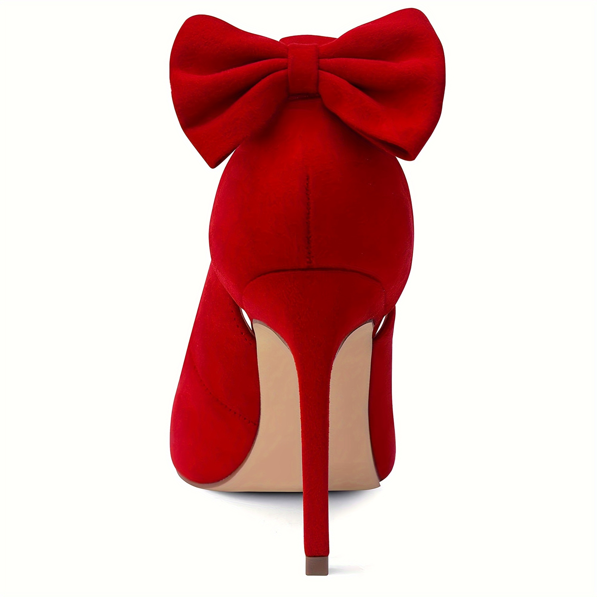 Elegant Women's Red Bow Tie Lace High Heels Pointed Toe, Ankle Strap  Stiletto Pumps with Comfort Cushioning and Rubber Sole for Wedding Dresses,  Sty